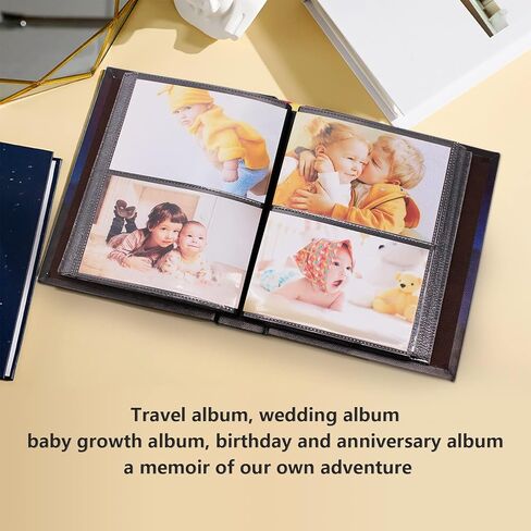 ألبوم صور يحمل 4 × 6 صور، 200 صورة بجيوب عمودية، 50 صفحة كتاب صور جلدي، صور سعة للعطلات العائلية والذكرى السنوية وأعياد الميلاد وحفلات الزفاف (خزانة الكتب) in Kuwait