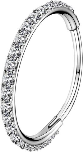 OUFER 20G Nose Rings Hoops, 316L Surgical Steel Nose Piercings, Clear CZ Nose Piercing Jewelry, Helix Tragus Caritlage Earrings, Nose Rings for Women in Saudi Arabia