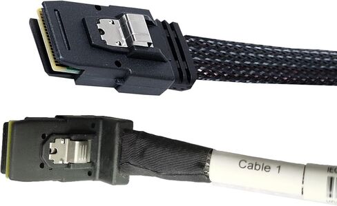 كابل SAS صغير، SFF-8087 إلى SFF-8087 نقل بيانات عالي السرعة بزاوية مستقيمة إلى أمامية لوحدات تحكم SAS/RAID واللوحات الخلفية والخوادم، 2FT in Kuwait