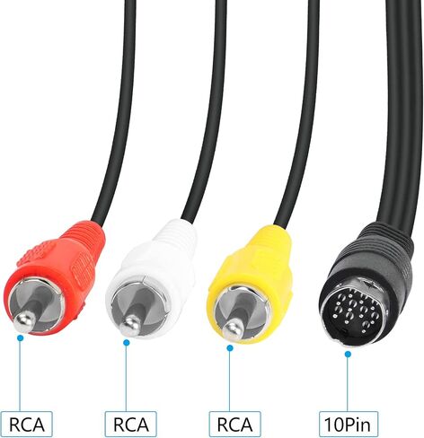 كابل مركب RIIEYOCA DIN 9 Pin إلى RCA Audio Video Composite، قابس ذكر 9 دبوس إلى 3 RCA ذكر سلك توصيل سلك AV ستيريو، لإخراج إشارة معدات الصوت والفيديو، 1.8 متر in Saudi Arabia