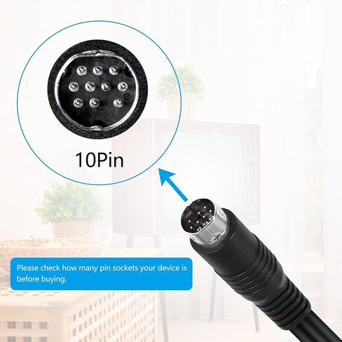 كابل مركب RIIEYOCA DIN 9 Pin إلى RCA Audio Video Composite، قابس ذكر 9 دبوس إلى 3 RCA ذكر سلك توصيل سلك AV ستيريو، لإخراج إشارة معدات الصوت والفيديو، 1.8 متر in Saudi Arabia