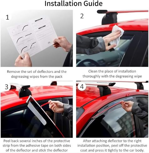 Window Visor Compatible with Dodge Durango 2011-2024, Rain Guard Tape-On Extra Durable Side Vent Window Deflector, 2011 2012 2013 2014 2015 2016 2017 2018 2019 2020 2021 2022 2023 2024 in Kuwait