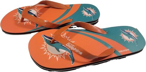 صنادل FOCO NFL Team Big Kids ذات شعار كبير - Miami Dolphins - 5-6 in Saudi Arabia