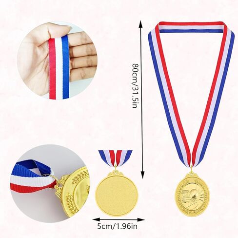 12 قطعة من ميداليات كرة القدم المعدنية الذهبية مع قلادات شريطية للرياضة والألعاب والمنافسة ومكافآت الطلاب وعروض المواهب والحفلات ومفضلات الحفلات أو الديكور in Kuwait