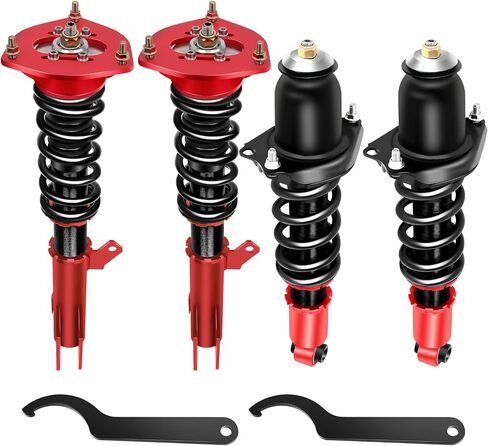 ECCPP Coilover Struts Spring Shocks دعامات تعليق ارتفاع قابلة للتعديل لفائف الصدمات الربيعية مناسبة لـ 2003-2008 لسيارة Toyota Corolla /2003-2008 لسيارة Toyota Matrix (غير مناسبة لطراز AWD أو XRS) - أحمر in Saudi Arabia