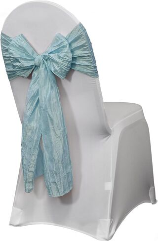 YOUR CHAIR COVERS - Crinkle Taffeta Chair Sashes Blush (Pack of 10), Chair Sashes for Weddings, Events, Hotels and Catering Services in Kuwait