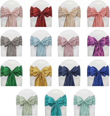 YOUR CHAIR COVERS - Crinkle Taffeta Chair Sashes Blush (Pack of 10), Chair Sashes for Weddings, Events, Hotels and Catering Services in Kuwait