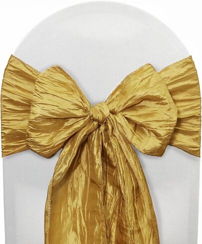 YOUR CHAIR COVERS - Crinkle Taffeta Chair Sashes Blush (Pack of 10), Chair Sashes for Weddings, Events, Hotels and Catering Services in Kuwait