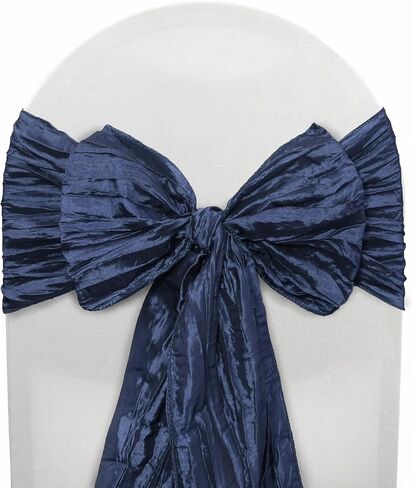 YOUR CHAIR COVERS - Crinkle Taffeta Chair Sashes Blush (Pack of 10), Chair Sashes for Weddings, Events, Hotels and Catering Services in Kuwait