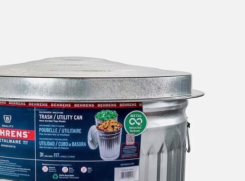 Trash Can Lid, Galvanized Steel Silver for 31 gal Cans in Saudi Arabia