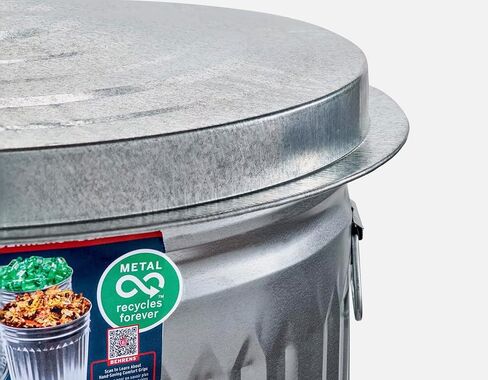 Trash Can Lid, Galvanized Steel Silver for 31 gal Cans in Saudi Arabia