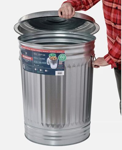 Trash Can Lid, Galvanized Steel Silver for 31 gal Cans in Saudi Arabia