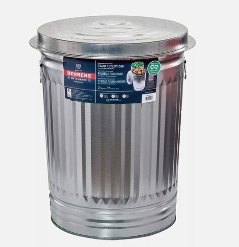 Trash Can Lid, Galvanized Steel Silver for 31 gal Cans in Saudi Arabia
