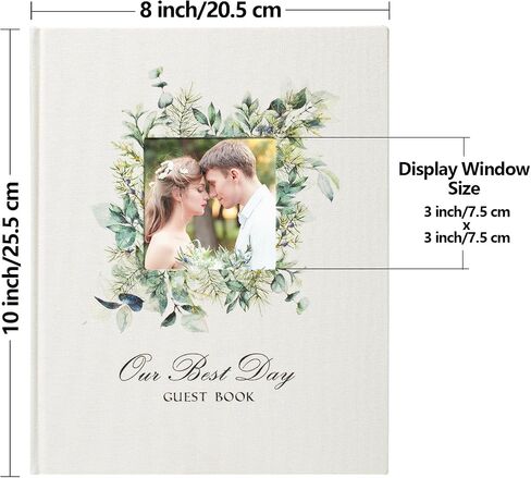 Vienrose Wedding Guest Book Polaroid Guest Book Photo سجل الزوار تسجيل الدخول في كتاب غطاء الكتان الشخصي 120 صفحة غلاف فني مع مبطن، استحمام الطفل البديل، حفلة، عيد ميلاد (10 "× 8" تقليدي) in Kuwait