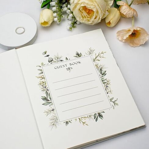 Vienrose Wedding Guest Book Polaroid Guest Book Photo سجل الزوار تسجيل الدخول في كتاب غطاء الكتان الشخصي 120 صفحة غلاف فني مع مبطن، استحمام الطفل البديل، حفلة، عيد ميلاد (10 "× 8" تقليدي) in Kuwait