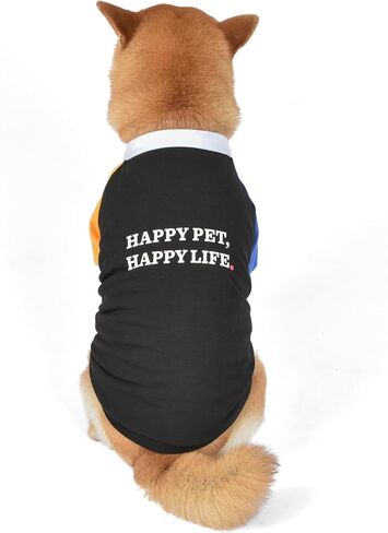 تي شيرت Dodo Happy Pet Happy Life Dog، لون أسود؛ حجم كبير؛ الملابس اليومية للكلاب، تي شيرت لطيف للكلاب، ملابس لطيفة للكلاب، مجموعة الدودو للكلاب in Kuwait