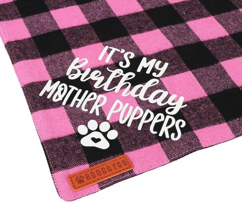 ADOGGYGO Dog Birthday Bandana, Multi Size Offered, Blue Plaid Birthday Boy Dog Bandana for Large and Extra Large Dogs Pets (Blue, X-Large) in Saudi Arabia