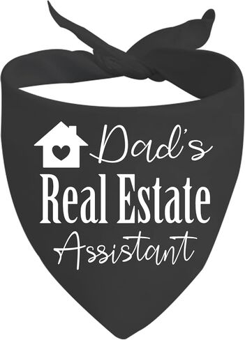 JXGZSO 1 Piece Real Estate Dog Bandana Mom's/Dad’s Real Estate Assistant Dog Bandana Real Estate Assistant Cat Scarf (Dad Real Estate D) in Saudi Arabia
