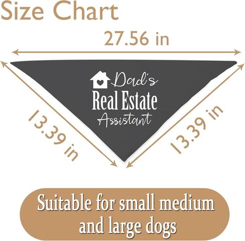 JXGZSO 1 Piece Real Estate Dog Bandana Mom's/Dad’s Real Estate Assistant Dog Bandana Real Estate Assistant Cat Scarf (Dad Real Estate D) in Saudi Arabia