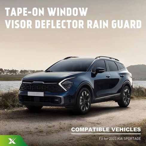 واقيات مطر للنافذة الجانبية بشريط مناسب لسيارة Hyundai Elantra 2020 2021 2022 2023 2024، أقنعة تهوية لنوافذ السيارة، عاكسات نافذة متينة، عاكس فتحة تهوية، أسود 4 قطع in Kuwait