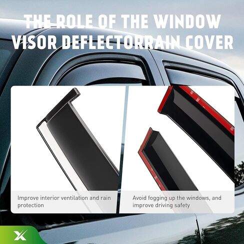 واقيات مطر للنافذة الجانبية بشريط مناسب لسيارة Hyundai Elantra 2020 2021 2022 2023 2024، أقنعة تهوية لنوافذ السيارة، عاكسات نافذة متينة، عاكس فتحة تهوية، أسود 4 قطع in Kuwait