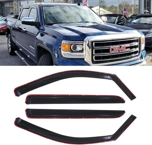 ASL 194536 4pcs in-Channel Style Compatible with 2014-2018 Silverado Sierra 1500 2500HD 3500HD Crew Cab Sun Rain Wind Deflector Guard Window Visors in Kuwait