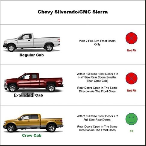 ASL 194536 4pcs in-Channel Style Compatible with 2014-2018 Silverado Sierra 1500 2500HD 3500HD Crew Cab Sun Rain Wind Deflector Guard Window Visors in Kuwait