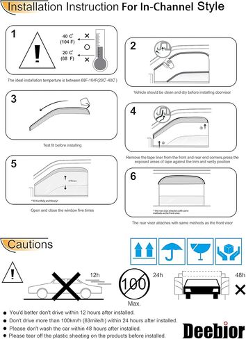 ASL 194536 4pcs in-Channel Style Compatible with 2014-2018 Silverado Sierra 1500 2500HD 3500HD Crew Cab Sun Rain Wind Deflector Guard Window Visors in Kuwait