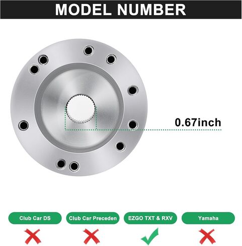 Golf Cart Steering Wheel Adapter, Golf Cart Steering Wheel Adapter Hub Only For EZGO TXT & RXV Golf Cart, Silver in Saudi Arabia
