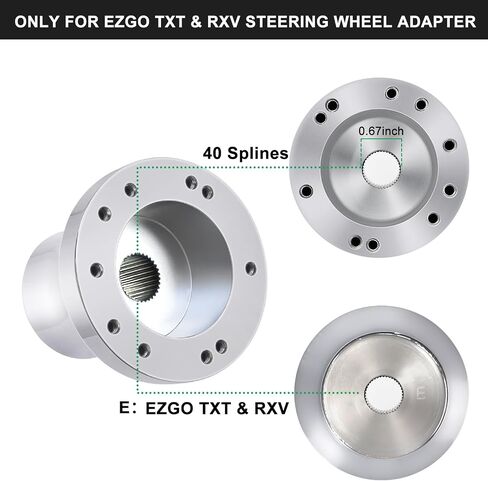Golf Cart Steering Wheel Adapter, Golf Cart Steering Wheel Adapter Hub Only For EZGO TXT & RXV Golf Cart, Silver in Saudi Arabia