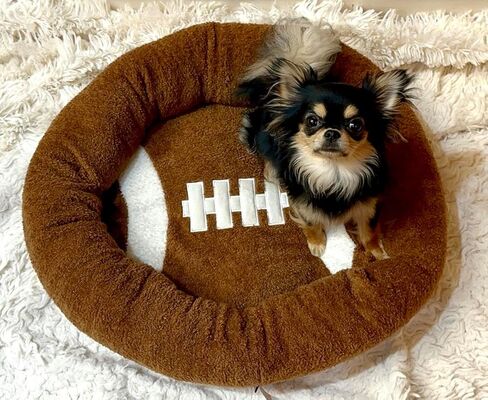 سرير TONBO ناعم من القطيفة صغير لطيف ومريح لكرة القدم للكلاب والقطط، مناسب للغسيل والتجفيف (كرة القدم) in Kuwait