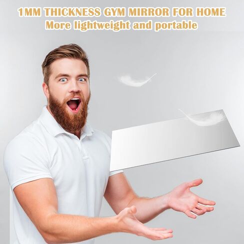 Queekay 30 Pcs Gym Mirrors Bulk for Home Frameless Acrylic Wall Mirror 1mm Thick Wall Mounted Mirror Tiles Self Adhesive Mirror Sheets for Bedroom Ceiling(12 X 12 Inches) in Saudi Arabia