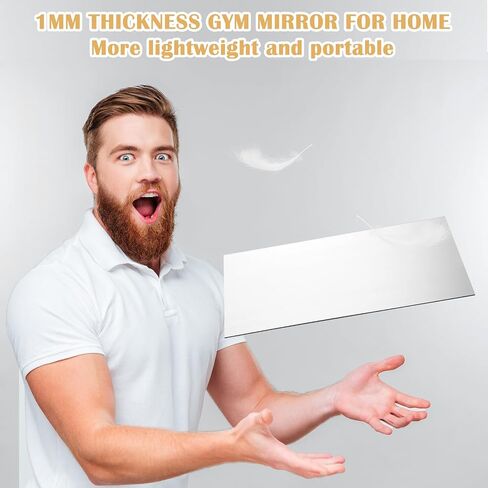 Queekay 30 Pcs Gym Mirrors Bulk for Home Frameless Acrylic Wall Mirror 1mm Thick Wall Mounted Mirror Tiles Self Adhesive Mirror Sheets for Bedroom Ceiling(12 X 12 Inches) in Saudi Arabia