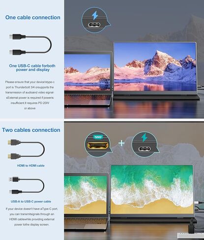 شاشة محمولة مقاس 18.5 بوصة لأجهزة الكمبيوتر المحمول، شاشة FHD 1080P 100% sRGB أثناء السفر لأجهزة الكمبيوتر المحمول، شاشة كمبيوتر محمول IPS مع VESA، شاشة خارجية USB-C HDR HDMI شاشة محمولة مع غطاء ذكي ومكبرات صوت in Kuwait