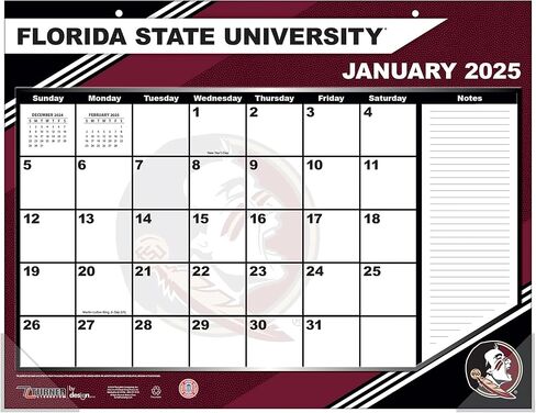 Turner Sports Florida State Seminoles 2025 22x17 Desk Calendar (25998061478) in Saudi Arabia