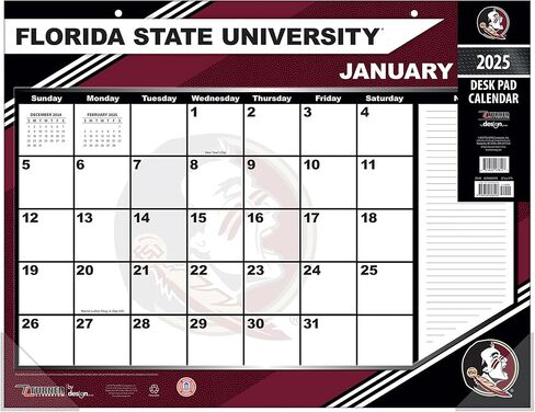 Turner Sports Florida State Seminoles 2025 22x17 Desk Calendar (25998061478) in Saudi Arabia