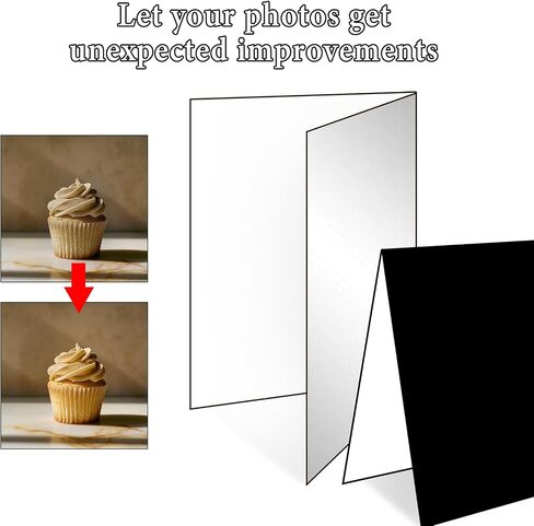 12" x 8" Light Reflector 3 in 1 Photography Reflector Cardboard, Photo Reflector Foldable Light Diffuser Board for Food and Product Studio Photography Lighting, Black, Silver and White in Saudi Arabia