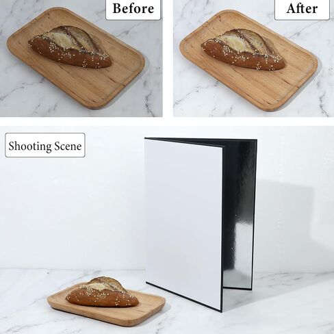 12" x 8" Light Reflector 3 in 1 Photography Reflector Cardboard, Photo Reflector Foldable Light Diffuser Board for Food and Product Studio Photography Lighting, Black, Silver and White in Saudi Arabia