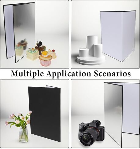 12" x 8" Light Reflector 3 in 1 Photography Reflector Cardboard, Photo Reflector Foldable Light Diffuser Board for Food and Product Studio Photography Lighting, Black, Silver and White in Saudi Arabia