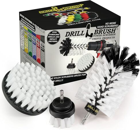 Grill Cleaning Brush Drill Attachment Set - BBQ Brush Cleaning Attachments for Power Drill -Ultra Stiff Black Cleaning Drill Brush Set - Concrete Brush - Safe Grill Brush - Pellet Smoker Accessories in Saudi Arabia