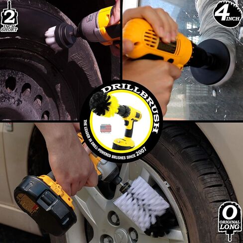 Grill Cleaning Brush Drill Attachment Set - BBQ Brush Cleaning Attachments for Power Drill -Ultra Stiff Black Cleaning Drill Brush Set - Concrete Brush - Safe Grill Brush - Pellet Smoker Accessories in Saudi Arabia