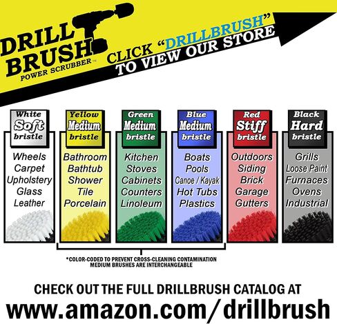 Grill Cleaning Brush Drill Attachment Set - BBQ Brush Cleaning Attachments for Power Drill -Ultra Stiff Black Cleaning Drill Brush Set - Concrete Brush - Safe Grill Brush - Pellet Smoker Accessories in Saudi Arabia