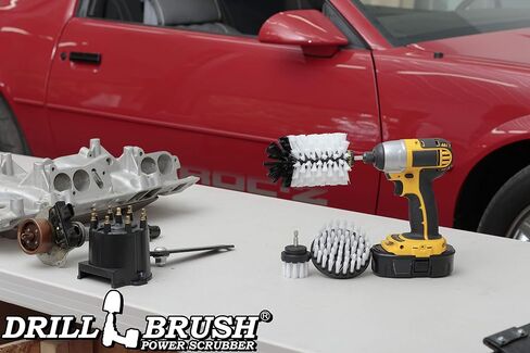 Grill Cleaning Brush Drill Attachment Set - BBQ Brush Cleaning Attachments for Power Drill -Ultra Stiff Black Cleaning Drill Brush Set - Concrete Brush - Safe Grill Brush - Pellet Smoker Accessories in Saudi Arabia