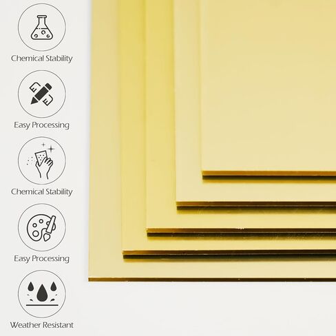صفائح أكريليك مرآة ذهبية، 4 عبوات من صفائح أكريليك مربعة مقاس 12 بوصة × 12 بوصة بسمك 1/8 بوصة (3 مم) صفائح بلاستيكية أكريليك صلبة ملونة للقطع والقطع والنقش بالليزر in Kuwait