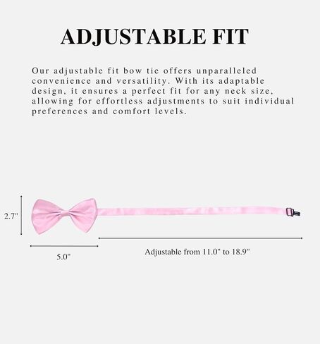 Bow Ties for Men Pre-Tied Adjustable - Classic Men's Bow Tie - Tuxedo Wedding Formal Bowtie Solid Color Bowties in Saudi Arabia