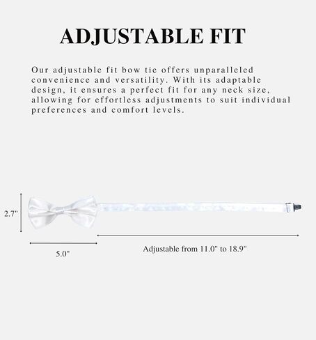 Bow Ties for Men Pre-Tied Adjustable - Classic Men's Bow Tie - Tuxedo Wedding Formal Bowtie Solid Color Bowties in Saudi Arabia