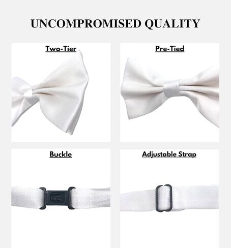 Bow Ties for Men Pre-Tied Adjustable - Classic Men's Bow Tie - Tuxedo Wedding Formal Bowtie Solid Color Bowties in Saudi Arabia