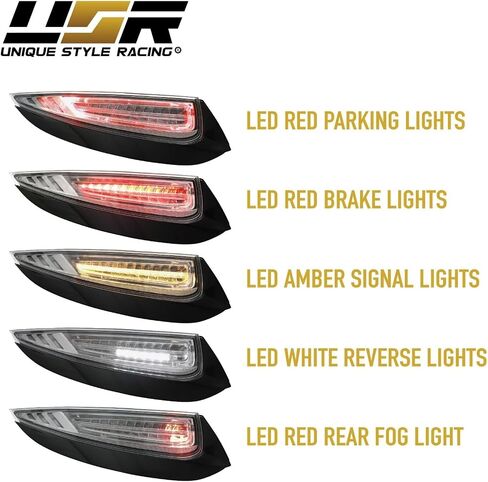 USR 05-11 911 997 Sidemarker Lamp - LED Euro Clear Front Bumper Side Marker Light Assembly Set (Left + Right) Compatible with 2005-2011 Porsche 911 Carrera 997 (Amber LED, Clear Lens) in Saudi Arabia