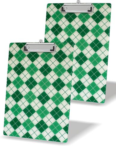 2 Pack Plastic Clipboards,Cute Clip Board for Teacher,Students,Kids,Nurses,Woman,A4 Standard Size(8.7x12.6 in) (Plaid -1) in Saudi Arabia