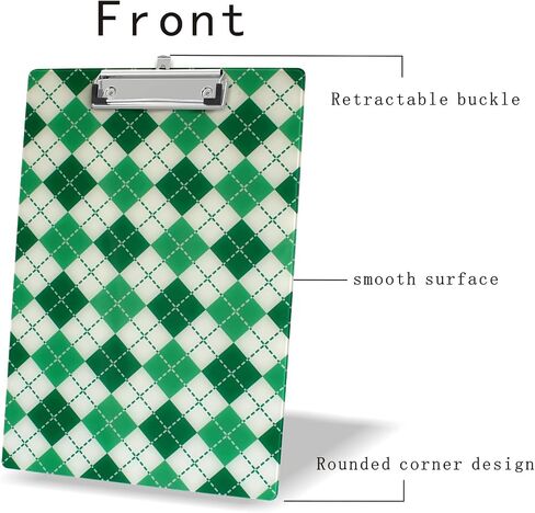 2 Pack Plastic Clipboards,Cute Clip Board for Teacher,Students,Kids,Nurses,Woman,A4 Standard Size(8.7x12.6 in) (Plaid -1) in Saudi Arabia